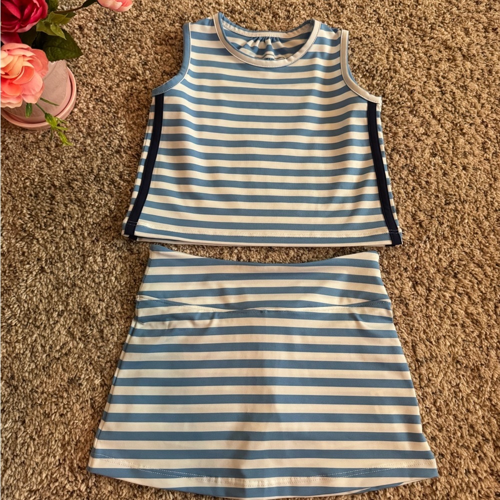Duffield Lane Blue and White Striped Amalia Tank and Sienna Skirt